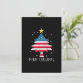 Frohe Weihnachtsbaum American Flag Funny US Flag X Einladung (Stehend Vorderseite)