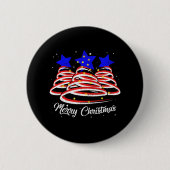 Frohe Weihnachtsbaum Amerikanische Flagge Funny US Button (Vorderseite)