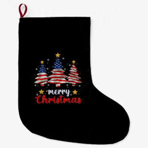 Frohe Weihnachtsbaum-Amerikanische-Flagge Lustige  Großer Weihnachtsstrumpf