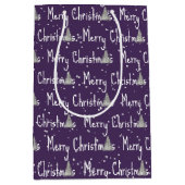 Frohe Weihnachtsbaum auf Lila Mittlere Geschenktüte (Vorderseite)