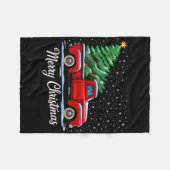 Frohe Weihnachtsbaum auf Red Truck Wagon Xmas Cost Fleecedecke (Vorderseite (Horizontal))