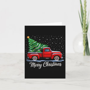 Frohe Weihnachtsbaum auf Red Truck Wagon Xmas Cost Karte