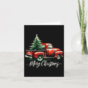 Frohe Weihnachtsbaum auf Red Truck Wagon Xmas Vaca Karte