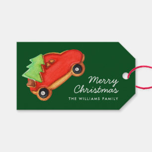Frohe Weihnachtsbaum & Autokinderkost Geschenkanhänger