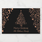 Frohe Weihnachtsbaum Black Brown Kupfer Lebensmitteletikett (Einzelnes Label)
