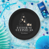 Frohe Weihnachtsbaum Black Pappteller (Party)