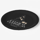 Frohe Weihnachtsbaum Black Pappteller (Schrägansicht)