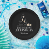 Frohe Weihnachtsbaum Black Pappteller (Party)