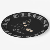 Frohe Weihnachtsbaum Black Pappteller (Schrägansicht)