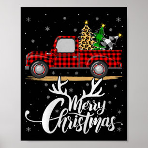 Frohe Weihnachtsbaum Buffalo Kariert LKW Familie G Poster