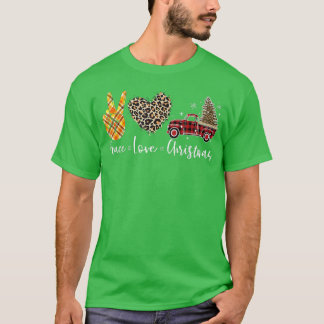 Frohe Weihnachtsbaum Buffalo Kariert Red Truck T-Shirt