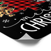 Frohe Weihnachtsbaum Buffalo Kariert Red White Gre Poster (Ecke)