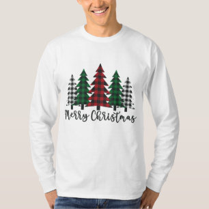Frohe Weihnachtsbaum Buffalo Kariert Red White Gre T-Shirt