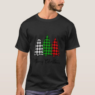 Frohe Weihnachtsbaum Buffalo Kariert Red White Gre T-Shirt