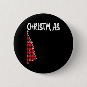 Frohe Weihnachtsbaum Buffalo Karierten Weihnachtsp Button