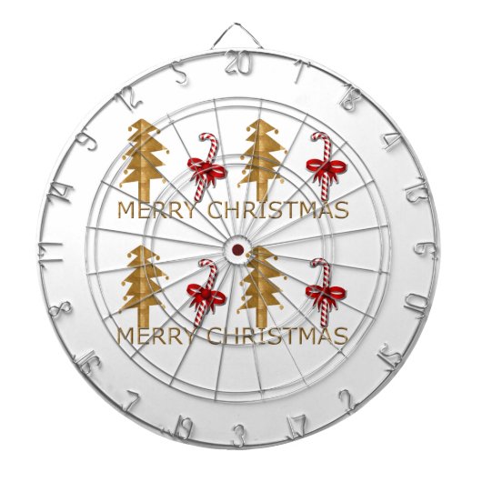 Frohe Weihnachtsbaum Candy Rotes Gold Dartscheibe (vorne)