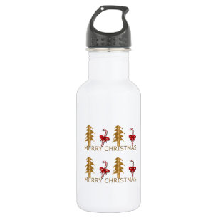 Frohe Weihnachtsbaum Candy Rotes Gold Edelstahlflasche