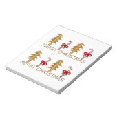 Frohe Weihnachtsbaum Candy Rotes Gold Notizblock (Rotiert)
