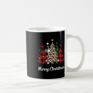 Frohe Weihnachtsbaum Clip Art mit Kariert und Leop Kaffeetasse