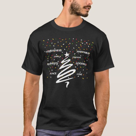 Frohe Weihnachtsbaum Confetti T-Shirt (Vorderseite)