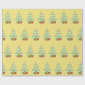 Frohe Weihnachtsbaum-Design Wrapping Paper Geschenkpapier (Flach)