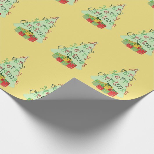 Frohe Weihnachtsbaum-Design Wrapping Paper Geschenkpapier (Ecke)