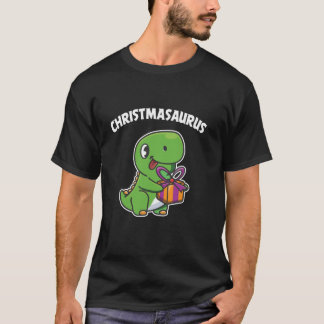 Frohe Weihnachtsbaum Dino Xmas Day Dinosaur Santa T-Shirt