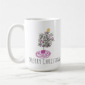 Frohe Weihnachtsbaum Doodle Art Kaffeetasse (Links)