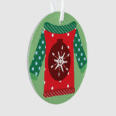 Frohe Weihnachtsbaum Doodle Foto Ornament (Vorderseite)