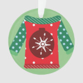 Frohe Weihnachtsbaum Doodle Foto Ornament (Vorderseite)