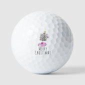 Frohe Weihnachtsbaum Doodle Hand Drawn Art Golfball (Vorderseite)