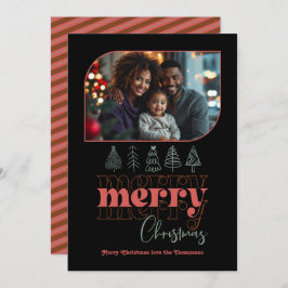 Frohe Weihnachtsbaum Doodle Modernes Foto Feiertagskarte