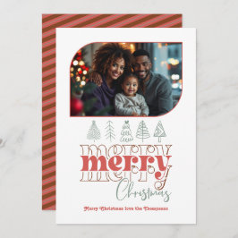 Frohe Weihnachtsbaum Doodle Modernes Foto Feiertagskarte