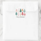Frohe Weihnachtsbaum Einfach Minimalistisch Quadratischer Aufkleber (Tasche)