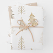 Frohe Weihnachtsbaum Falala Brown und Gold Urlaub Geschenkpapier Set (Beispiel)