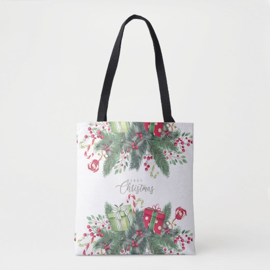 Frohe Weihnachtsbaum Feiertage Geschenkdesign Tasche (Vorderseite)