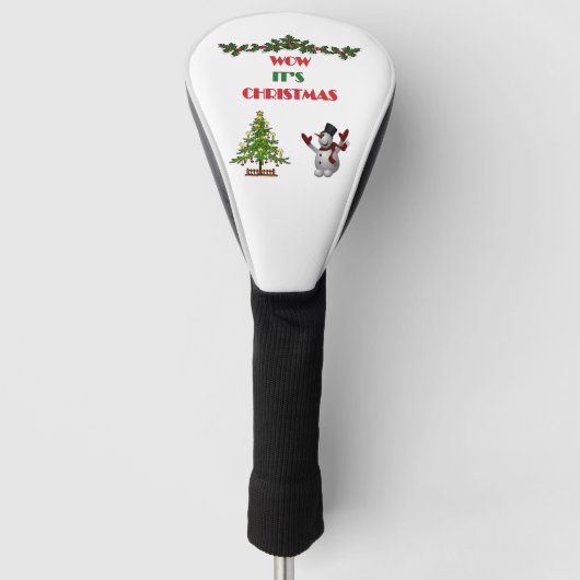 Frohe Weihnachtsbaum Feiertage Snowman Geschenk Golf Headcover (Vorderseite)