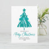 Frohe Weihnachtsbaum Feiertagskarte (Stehend Vorderseite)