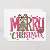 Frohe Weihnachtsbaum Feiertagspostkarte (Vorne/Hinten)