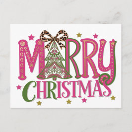 Frohe Weihnachtsbaum Feiertagspostkarte