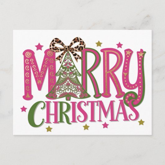 Frohe Weihnachtsbaum Feiertagspostkarte (Vorderseite)