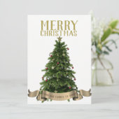 Frohe Weihnachtsbaum fest Feiertagskarte (Stehend Vorderseite)