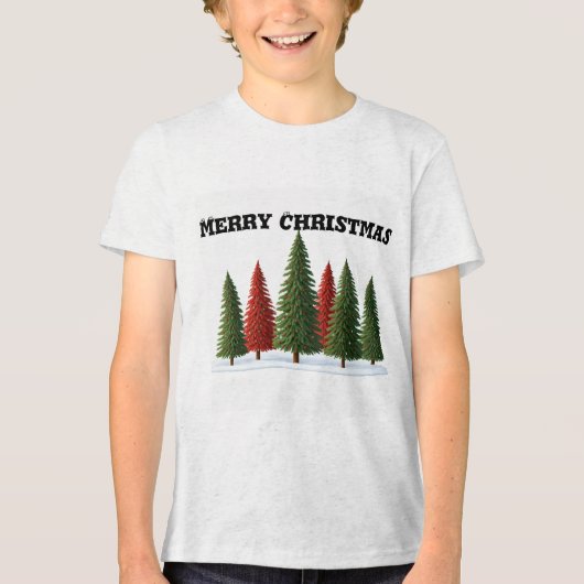 Frohe Weihnachtsbaum: Festliche und künstlerische  Tri-Blend Shirt (Vorderseite)