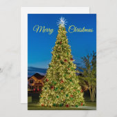 Frohe Weihnachtsbaum, flache Urlaubskarte Feiertagskarte (Vorne/Hinten)