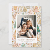 Frohe Weihnachtsbaum Foto Flat Holiday Card Feiertagskarte (Vorderseite)