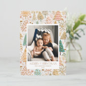 Frohe Weihnachtsbaum Foto Flat Holiday Card Feiertagskarte (Stehend Vorderseite)