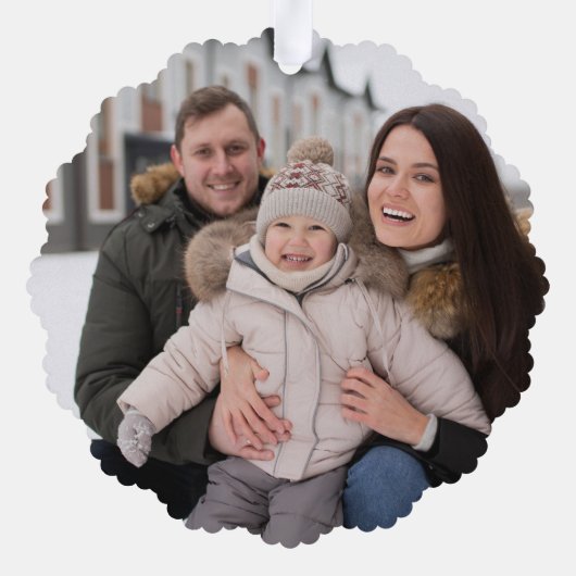 Frohe Weihnachtsbaum & Foto Ornament Card (Rückseite)