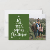 Frohe Weihnachtsbaum Foto Weihnachtskarten Dankeskarte (Vorderseite)
