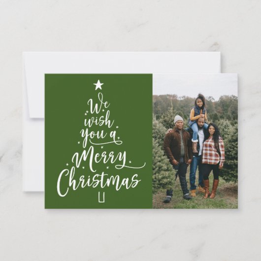 Frohe Weihnachtsbaum Foto Weihnachtskarten Dankeskarte (Vorderseite)