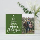 Frohe Weihnachtsbaum Foto Weihnachtskarten Dankeskarte (Stehend Vorderseite)